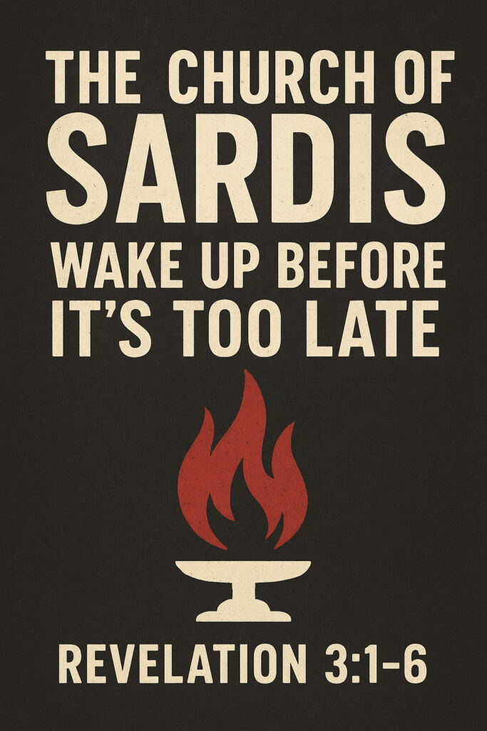 Infographic image of warning to the church of Sardis.